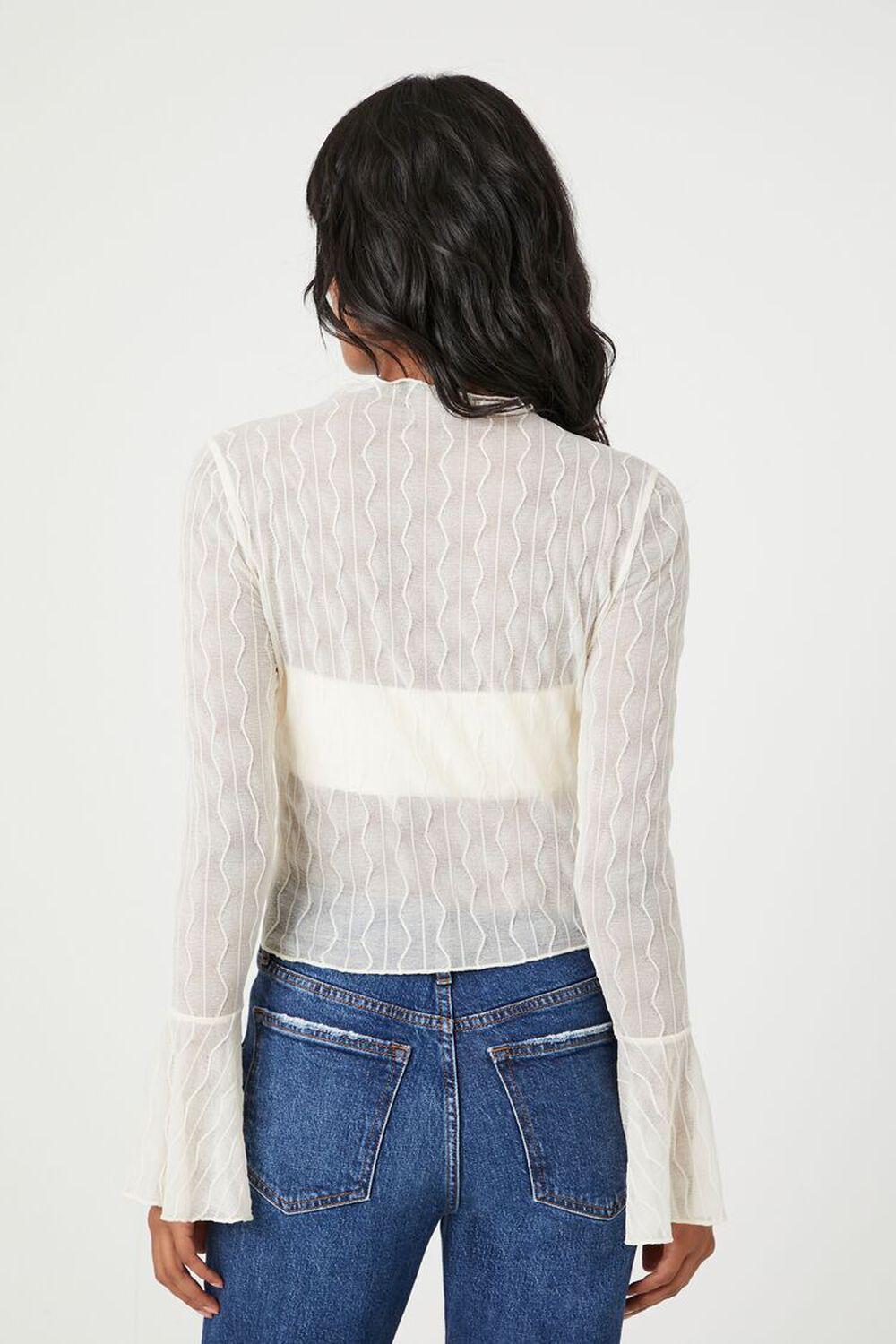 Sheer Lace Trumpet-Sleeve Top | Forever 21 Product Image