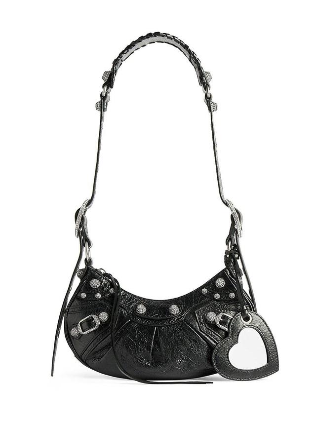Womens Le Cagole XS Shoulder Bag Crocodile Embossed With Rhinestones Product Image