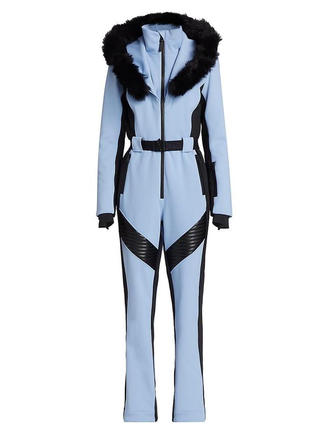 Womens Elle Belted Shearling-Trimmed Shell Ski Suit Product Image