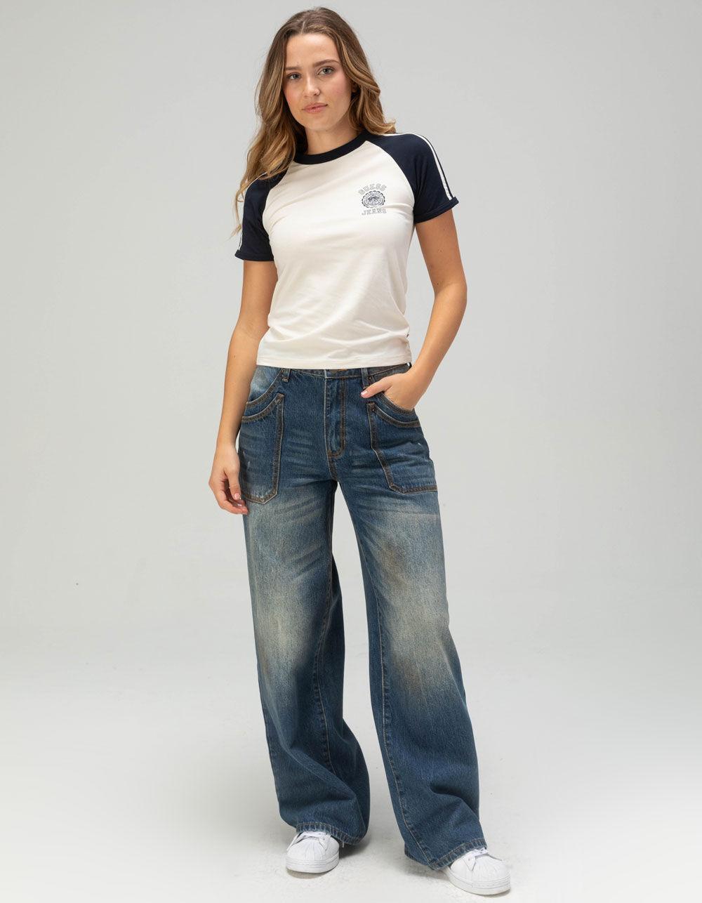 GUESS JEANS Stripes Womens Slim Fit Tee Product Image