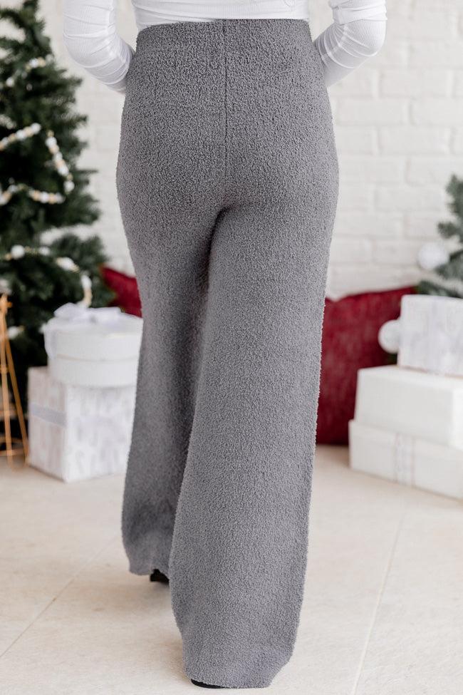 Movies And Chill Fuzzy Charcoal Lounge Pants FINAL SALE Product Image