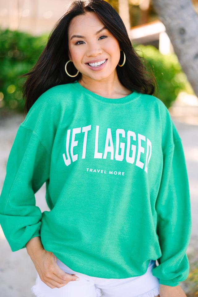 Jet Lagged Kelly Green Graphic Corded Sweatshirt Female Product Image