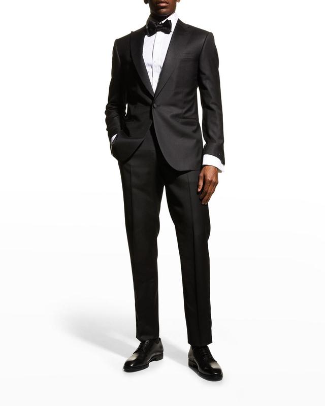 Mens Solid Peak-Lapel Tuxedo Product Image