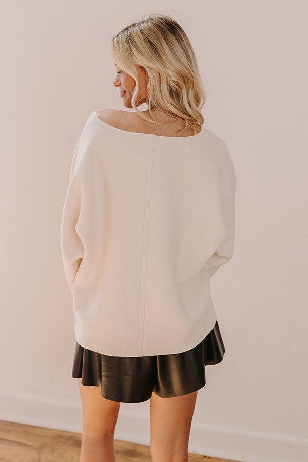 Cafe Social Knit Sweater Top in Cream Product Image