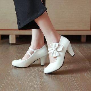 Chunky Heel Bow Mary Jane Shoes product image