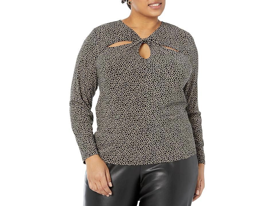 MICHAEL Michael Kors Plus Size Giraffe Twist Keyhole Top Women's Clothing Product Image