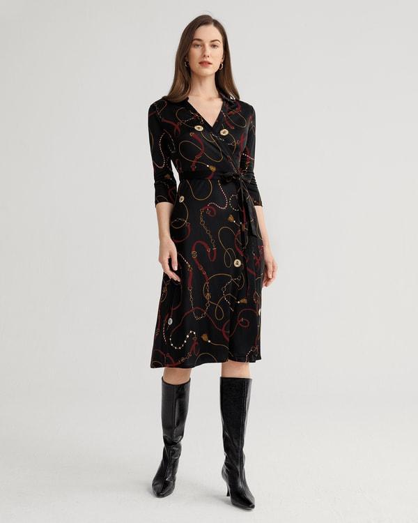 Louisville Print Wrap Dress Product Image