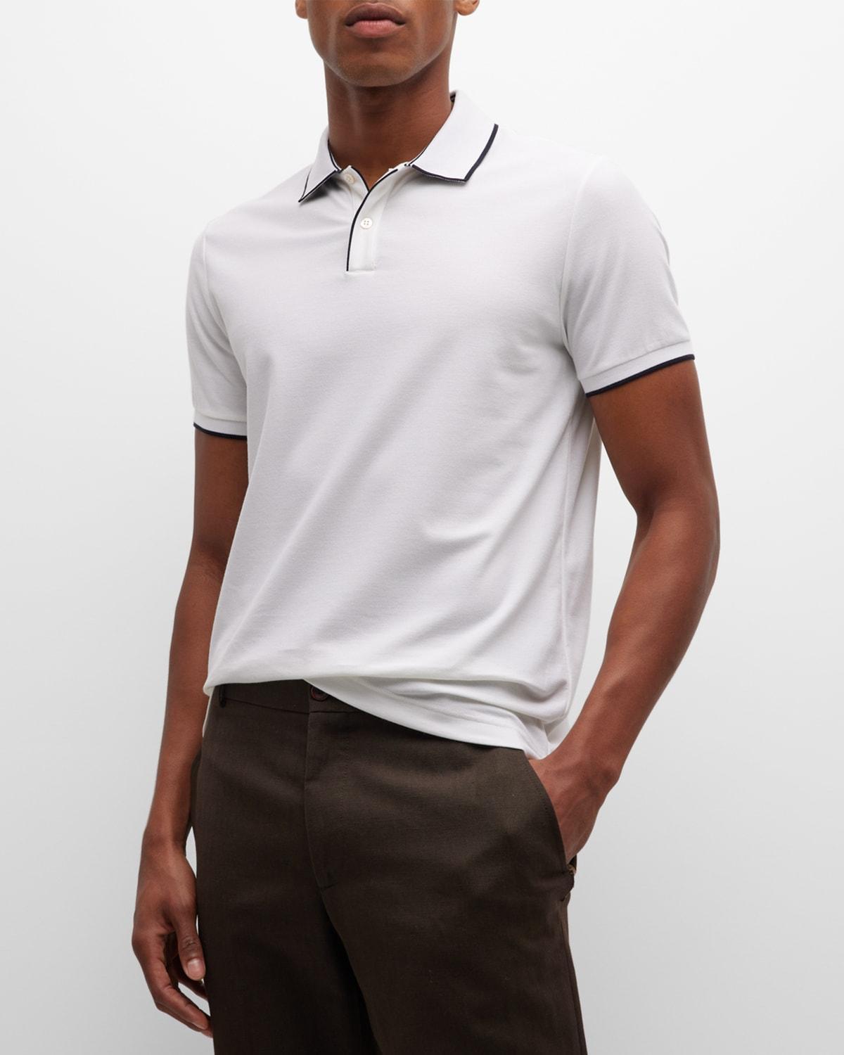 Mens Brentwood Tipped Jersey Pique Polo Shirt Product Image