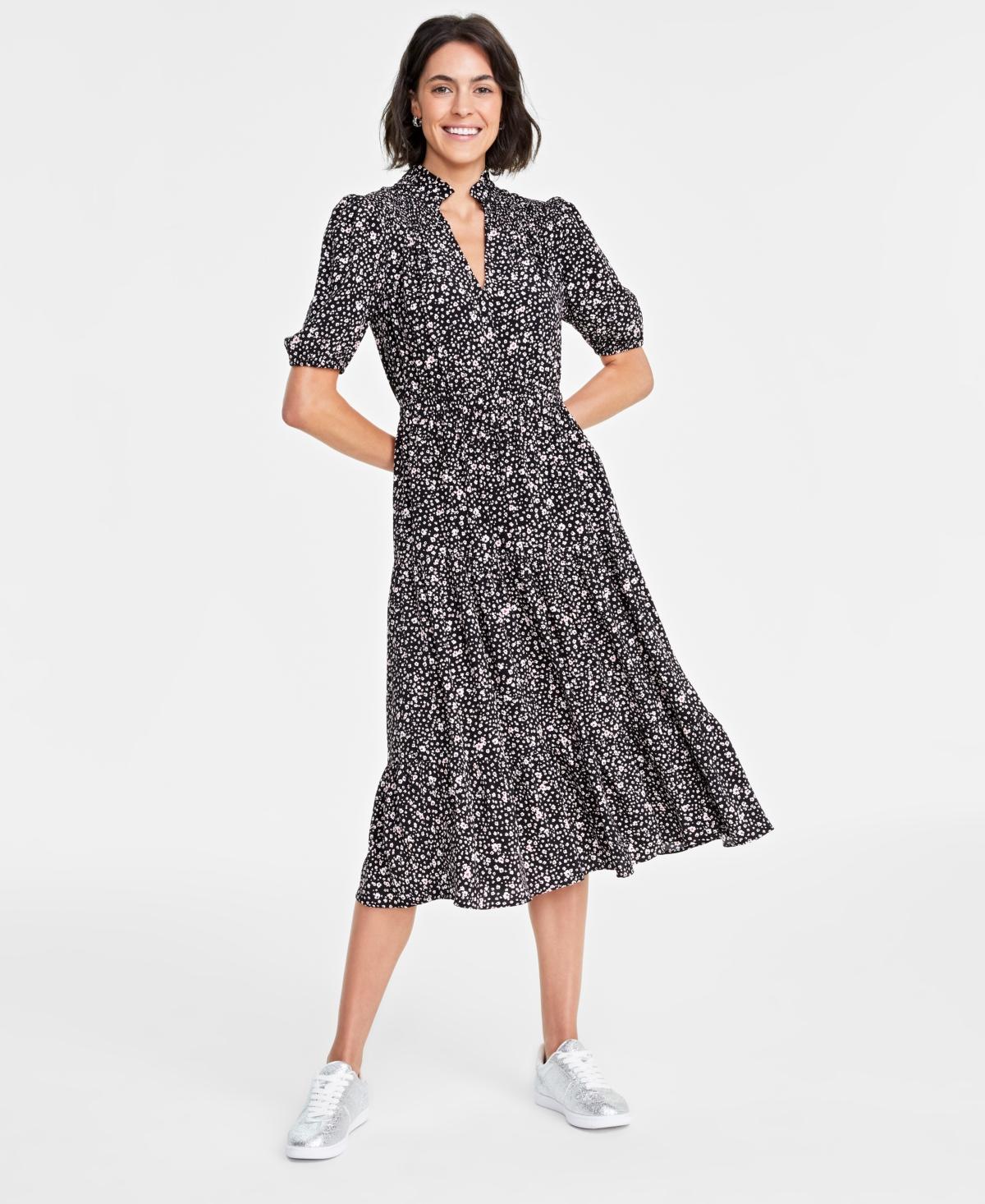 On 34th Womens Printed Tiered Midi Dresss, Created for Macys Product Image