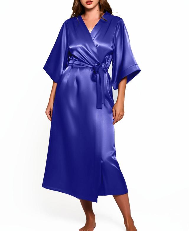 Womens Victoria Satin 3/4 Sleeve Long Robe Product Image