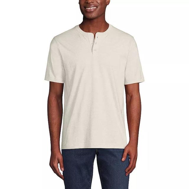 Big & Tall Lands End Super-T Henley, Mens Flax Grey Product Image