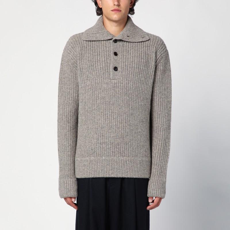 DRIES VAN NOTEN Grey Mu00e9lange Wool Jumper Product Image