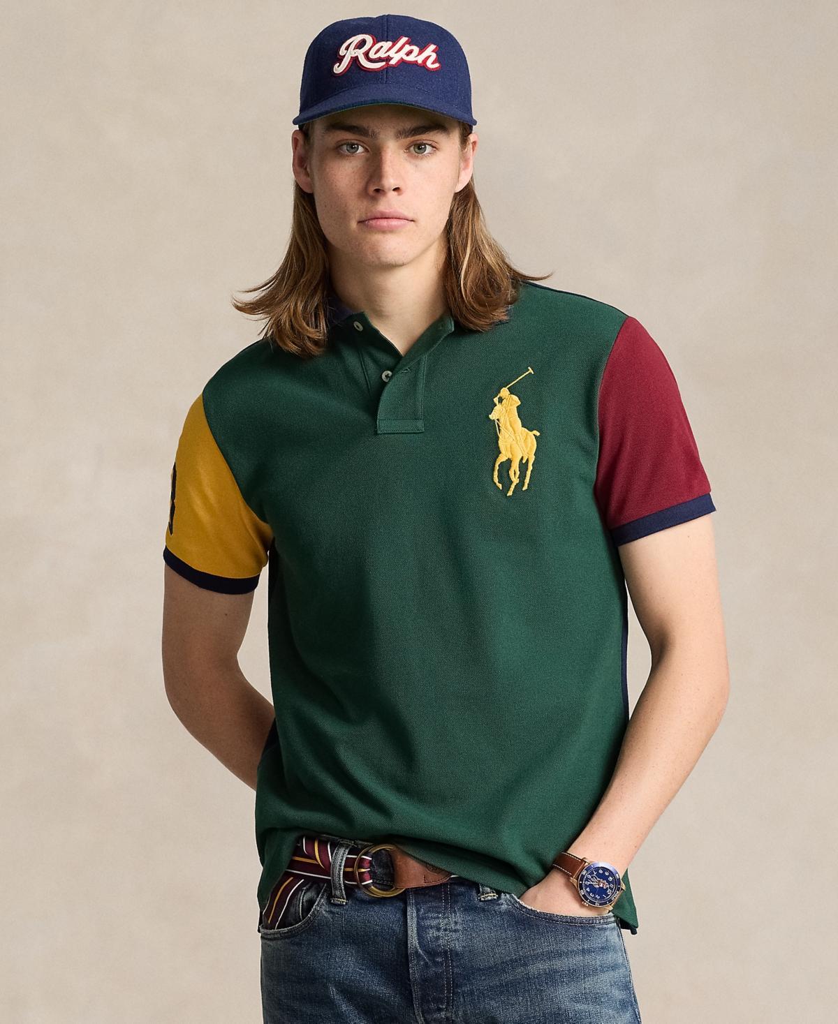 Mens Colorblocked Cotton Polo Shirt Product Image