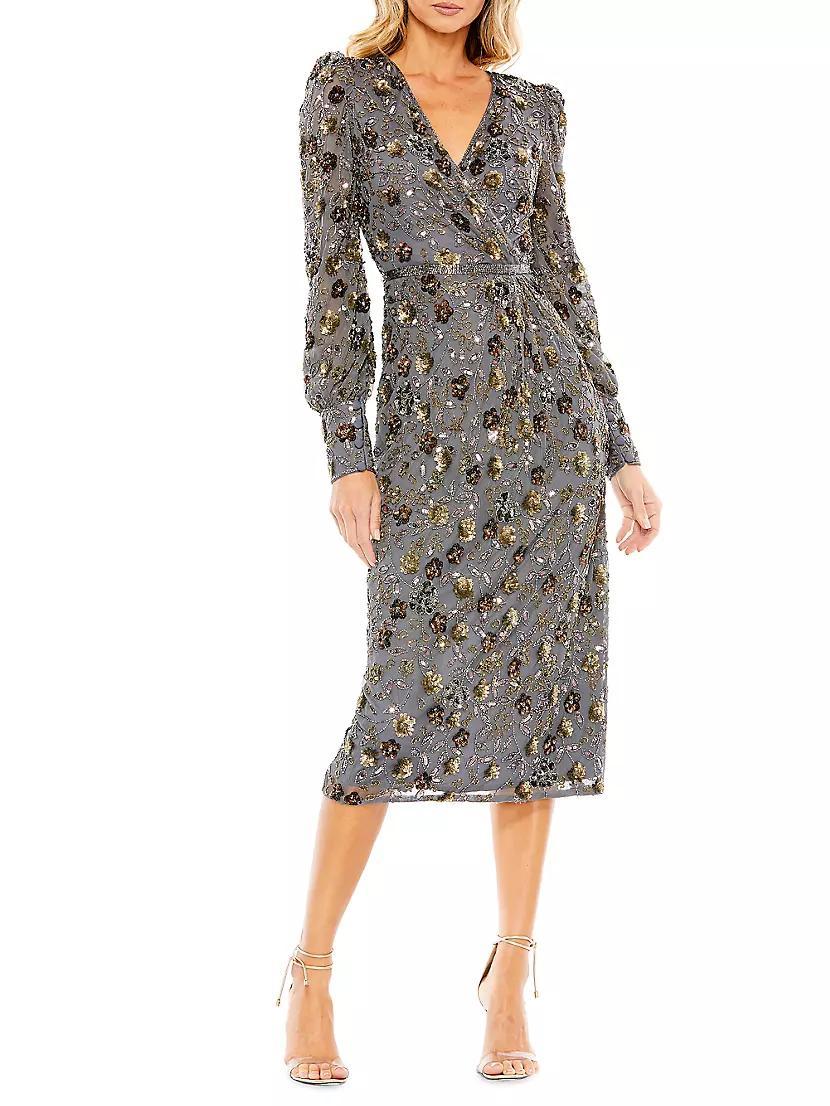 Sequined Faux Wrap Dress product image