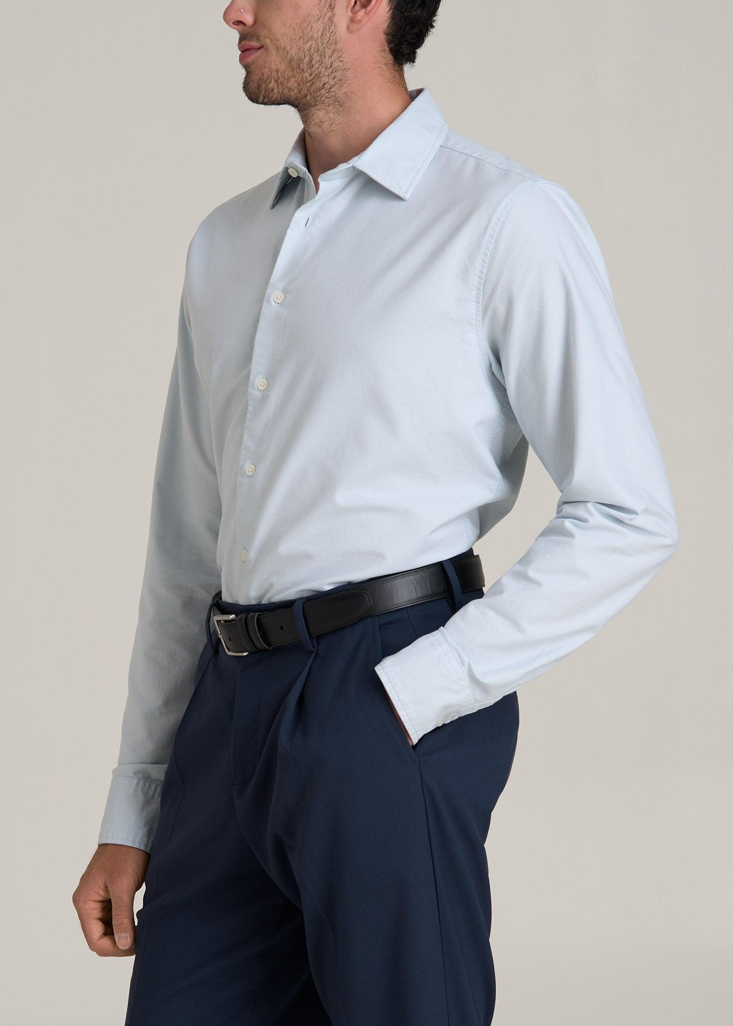 Pinpoint Oxford Shirt for Tall Men in Light Blue Male Product Image