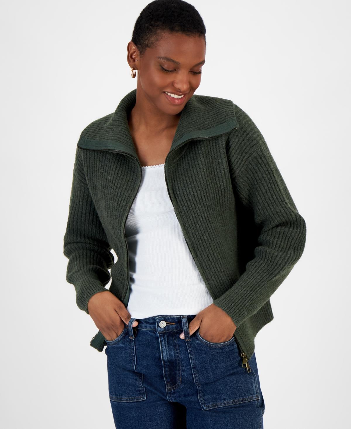 And Now This Womens Sailor-Collar Zip-Front Sweater, Created for Macys Product Image