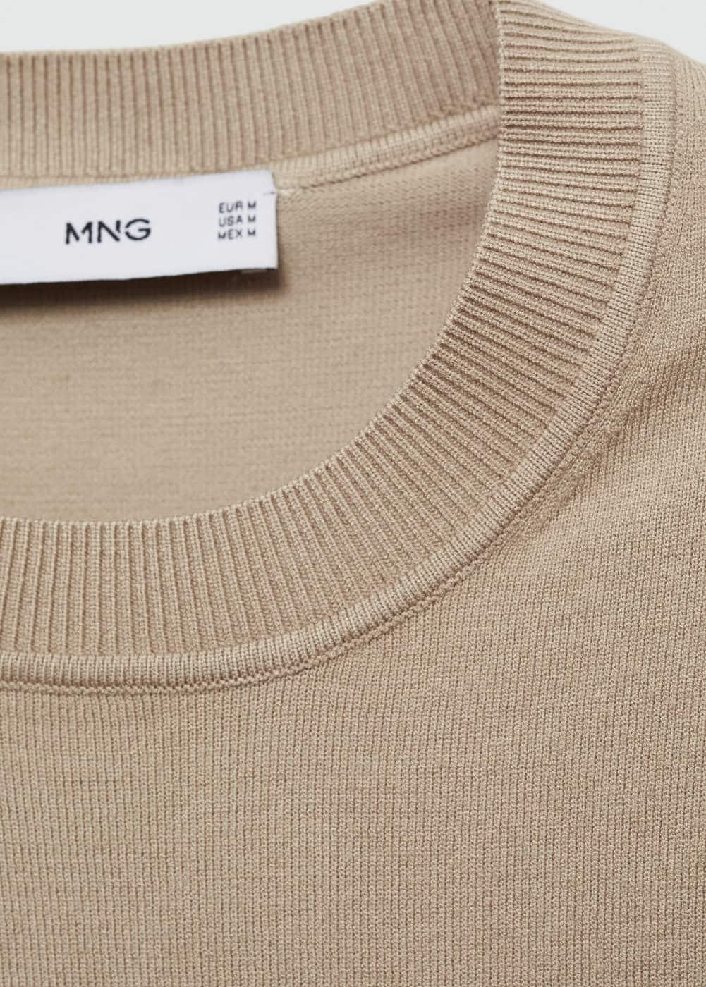 MANGO MAN - Fine-knit T-shirt beigeMen Product Image