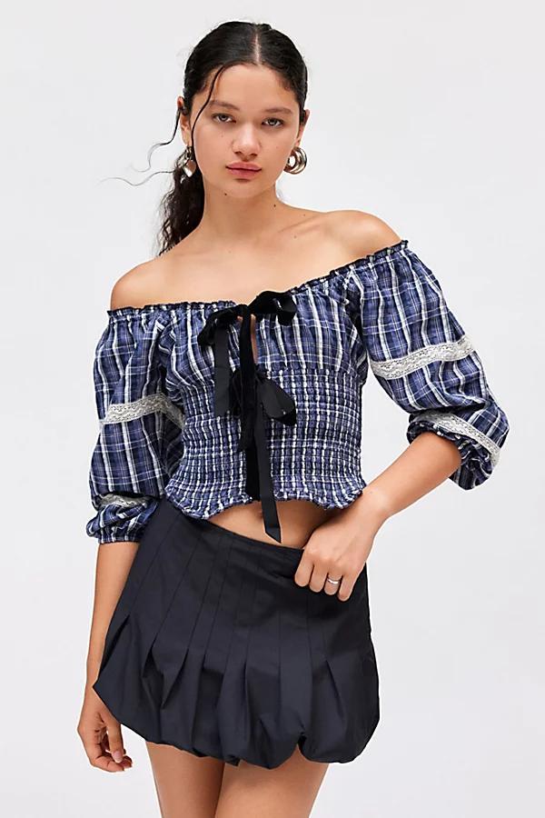 Kimchi Blue Marley Long Sleeve Check Blouse Womens at Urban Outfitters Product Image