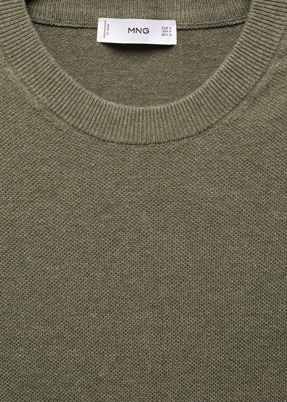 MANGO MAN - Structured cotton knit t-shirt forest greenMen Product Image