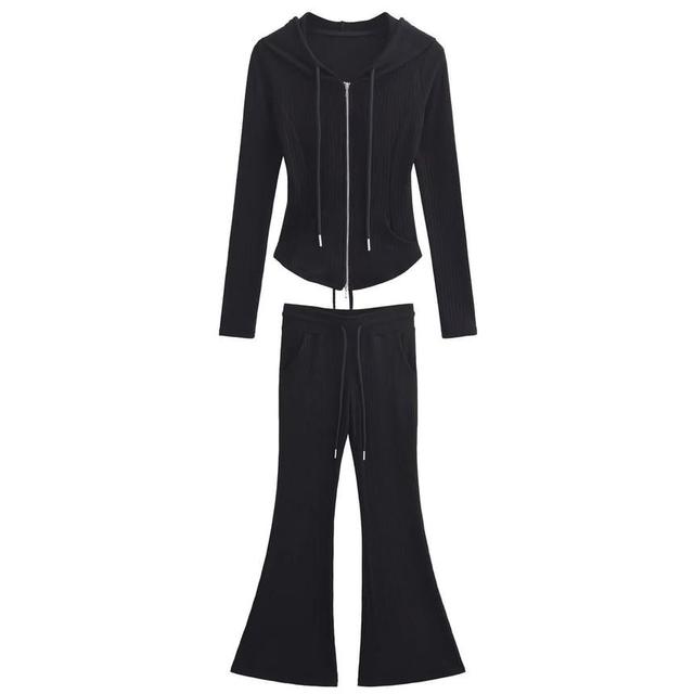 High Rise Plain Flared Pants Product Image