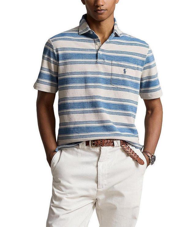 Polo Ralph Lauren Classic Fit Striped Mesh Short Sleeve Polo Shirt Product Image