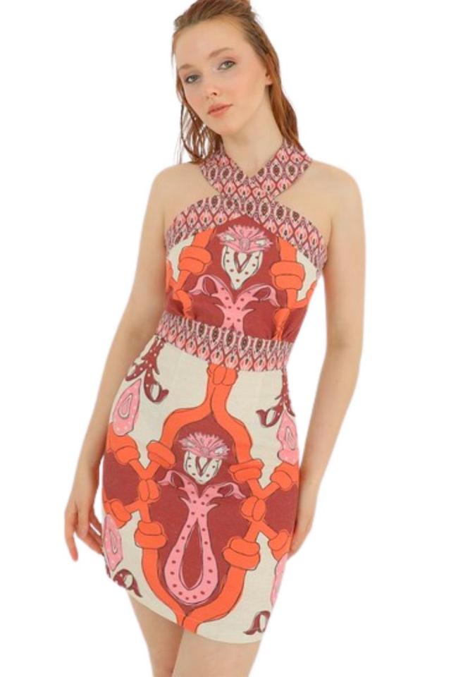 Halter Neck Print Dress Product Image