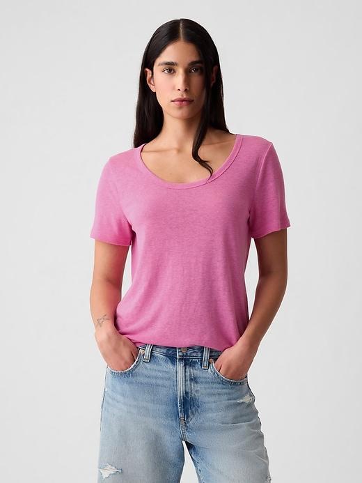 Linen-Blend T-Shirt Product Image