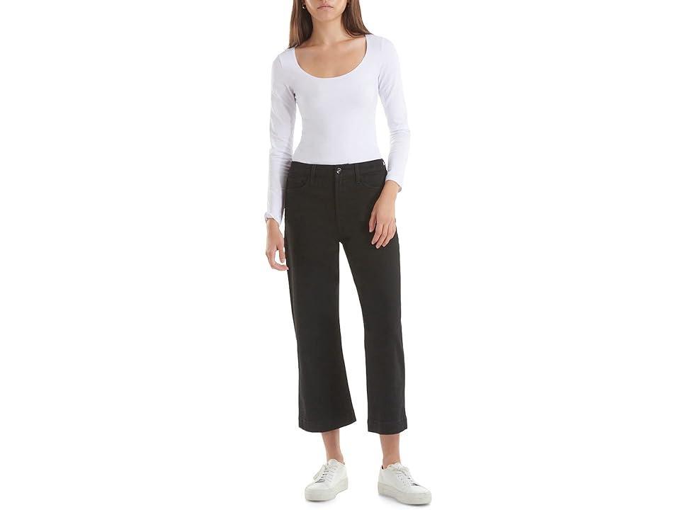 Jen7 Womens High Rise Cropped Wide Leg Jeans - Black Product Image