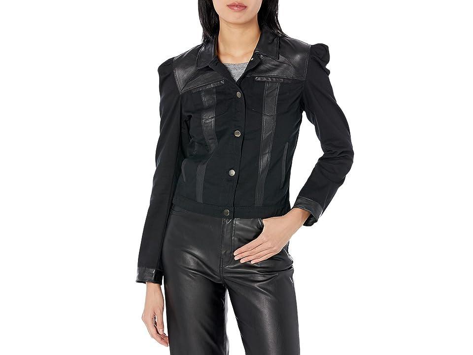 jakett NEW YORK Ariel Twill Burnished Leather (Black) Women's Clothing Product Image