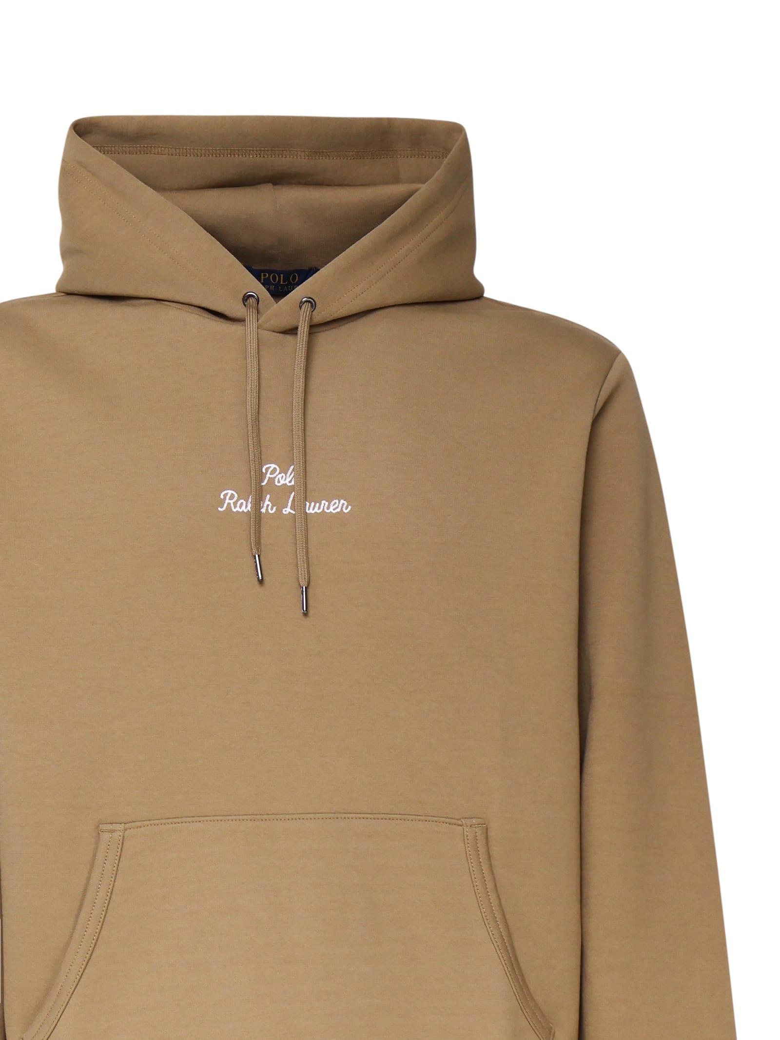 Sweatshirt With Logo Embroidery In Brown Product Image