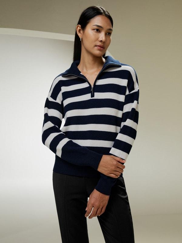 Collared Quarter-Zip Wool Sweater Product Image