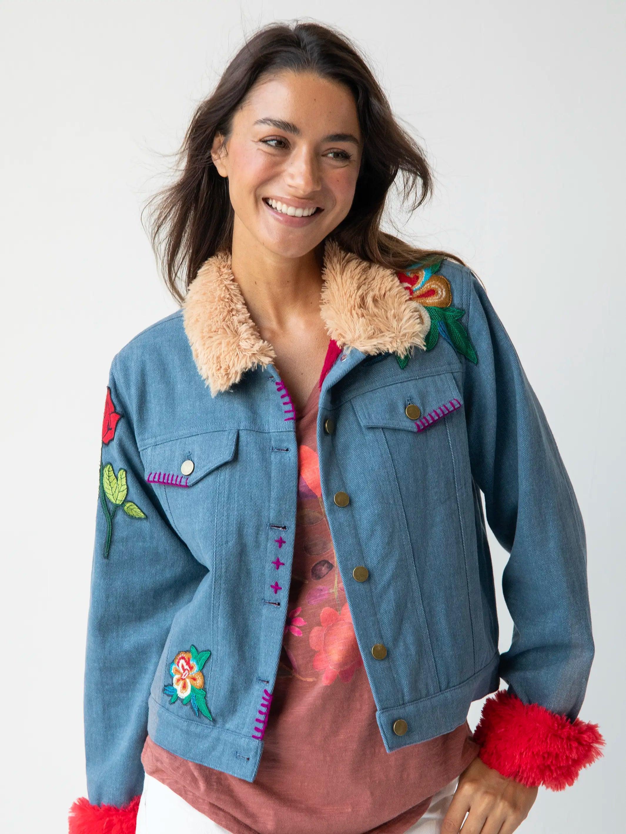 Tara Embellished Jacket - Denim Product Image