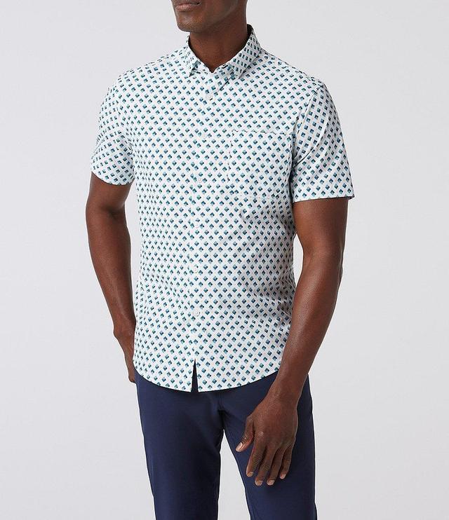 Mizzen+Main Performance Stretch Leeward Diamond Print Short Sleeve Woven Shirt Product Image