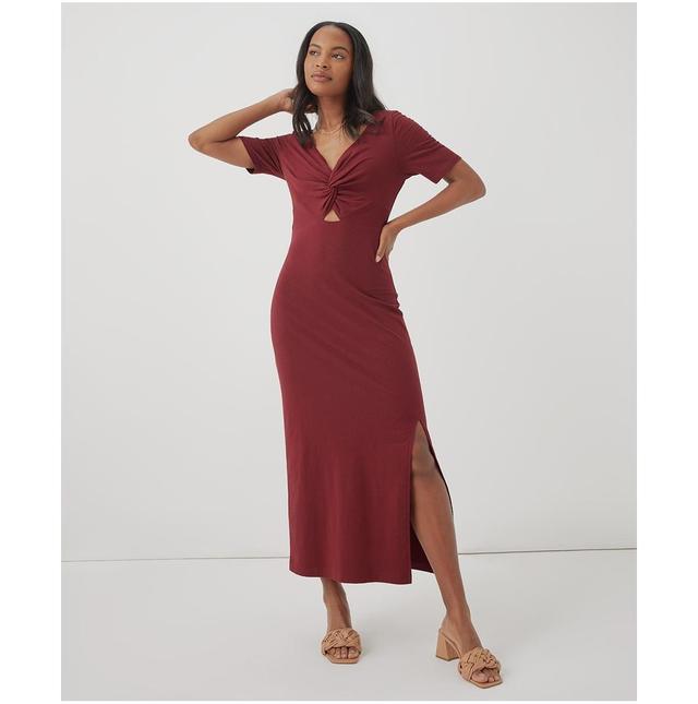 Luxe Jersey Knot Maxi Dress Made With Organic Cotton Product Image