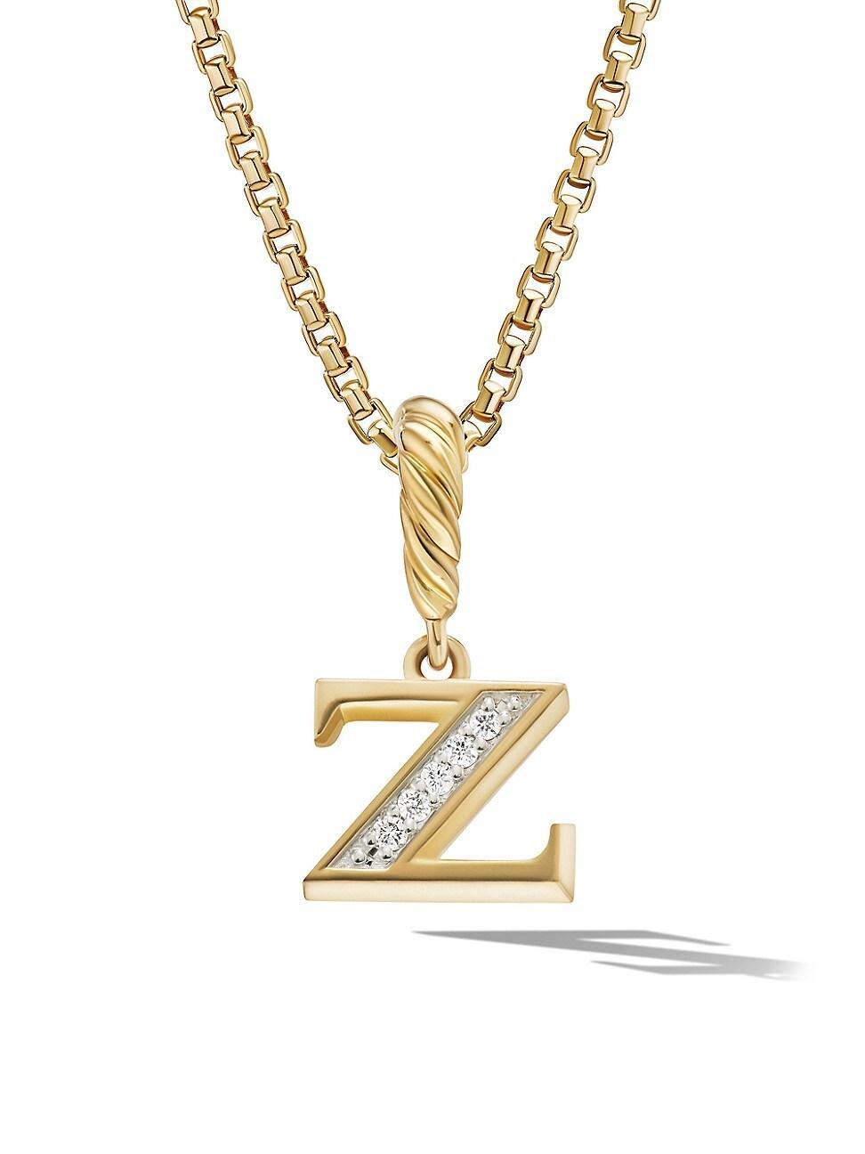 Womens Pav Initial Pendant in 18K Yellow Gold with Diamonds Product Image