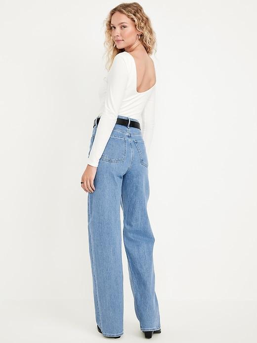 Extra High-Waisted Sky-Hi Wide-Leg Jeans Product Image