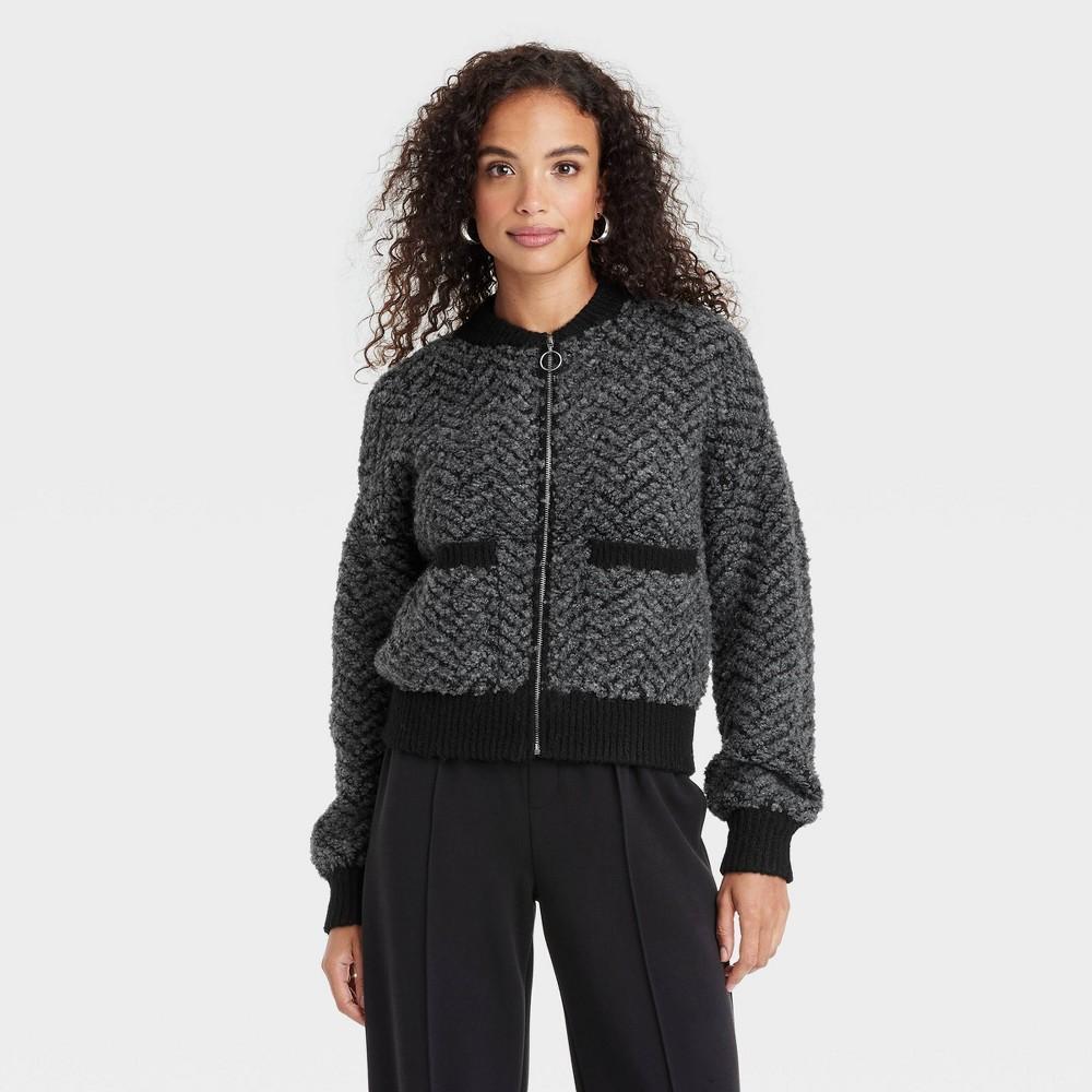 Womens Lady Bomber Jacket - A New Day Charcoal Product Image