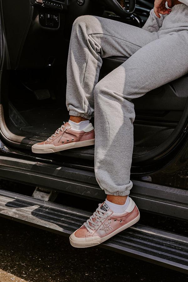 The Brinly Vintage Faux Leather Sneaker In Pink Product Image