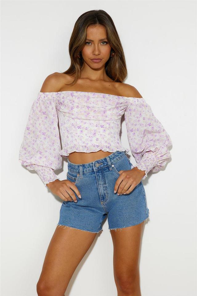 Island Escape Crop Top Purple Product Image