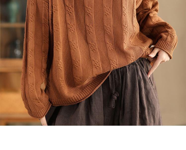 Long Sleeve  V-Neck Knitted Sweater Product Image