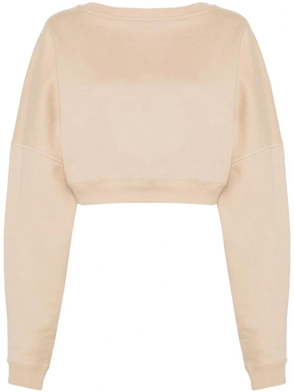 Cropped Sweatshirt In Nude & Neutrals Product Image