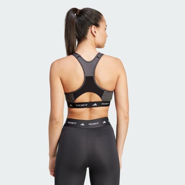 Techfit Medium-Support High-Neck Colorblock Bra Product Image