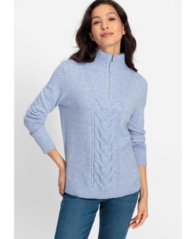 Olsen Womens 1/4 Zip Cable Knit Pullover Product Image