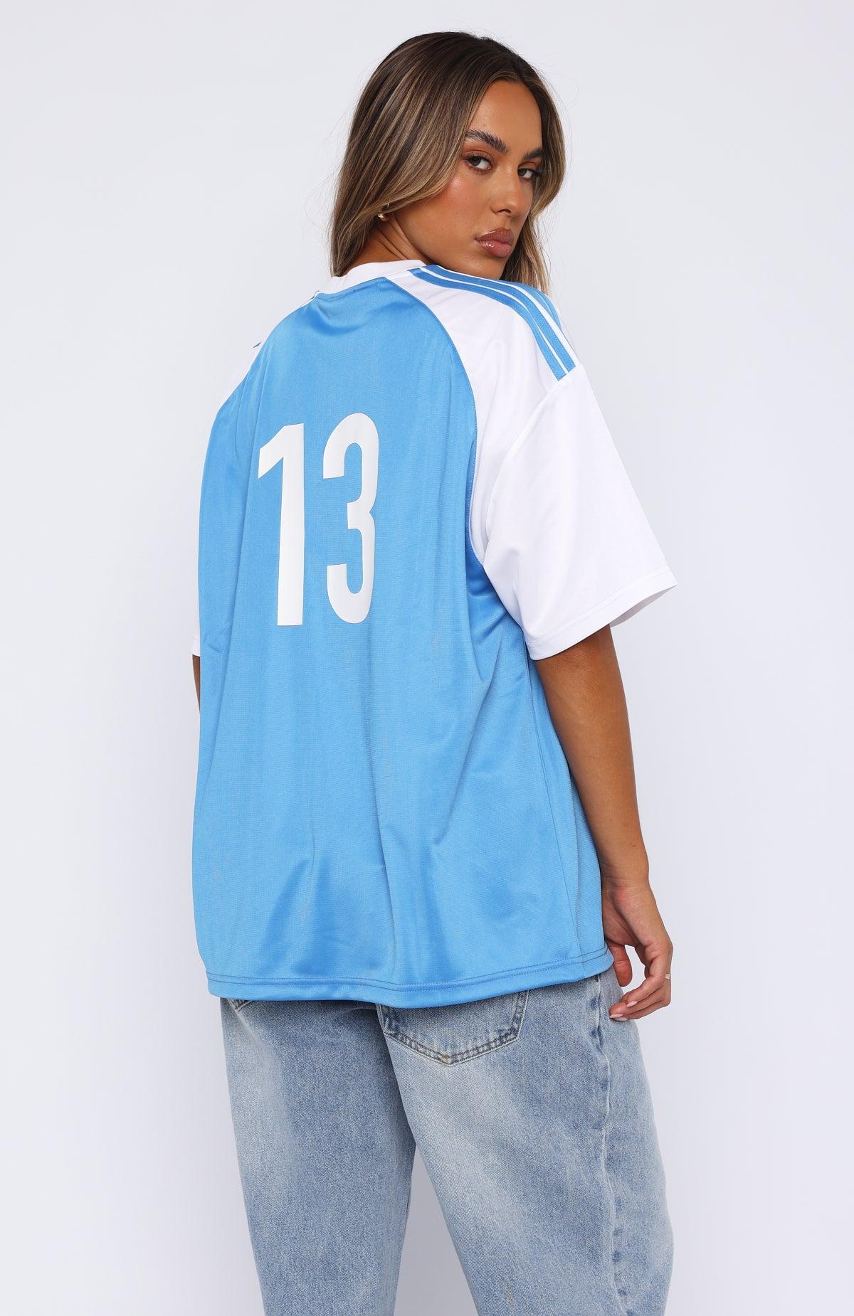 On The Same Team Oversized Jersey Blue/White Product Image