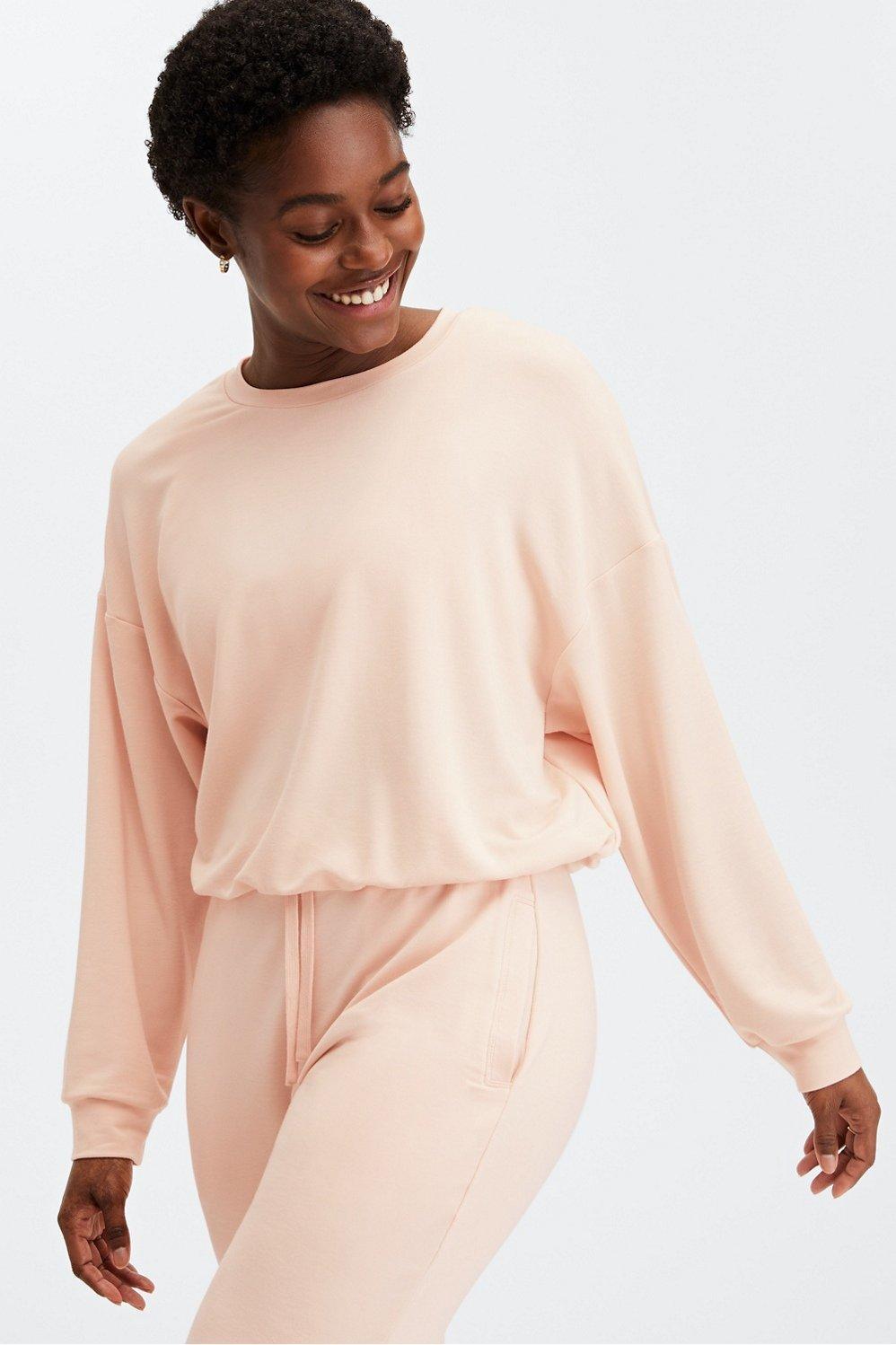 Fabletics Luxe Cinched Pullover Womens Sand plus Size 4X Product Image