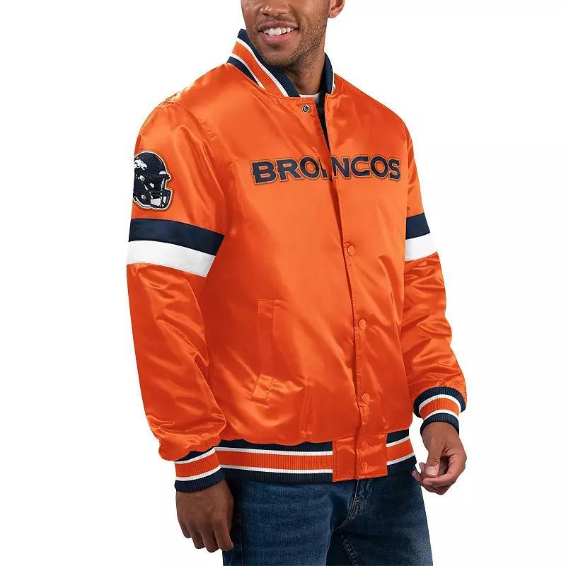 Mens Starter Denver Broncos Home Game Satin Full-Snap Varsity Jacket Product Image