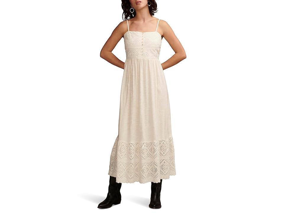 Lucky Brand Cutwork Maxi Dress (Whisper ) Women's Dress Product Image