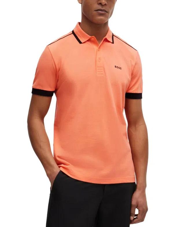 Logo-print Cotton Polo Shirt In Open Red Product Image