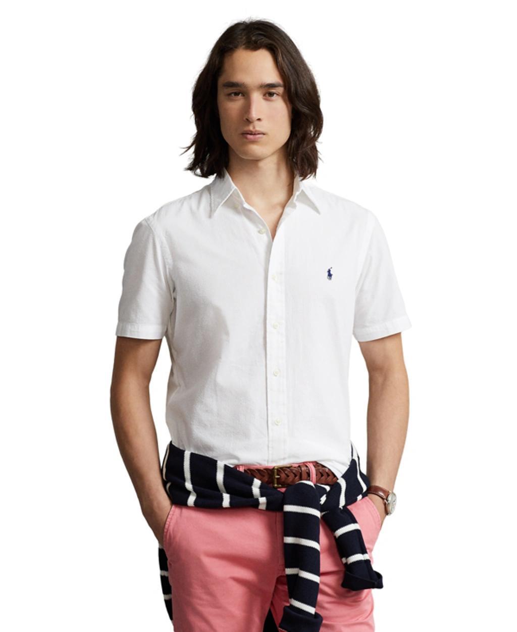 Polo Ralph Lauren Classic Fit Seersucker Shirt (Dark Indigo) Men's Clothing Product Image