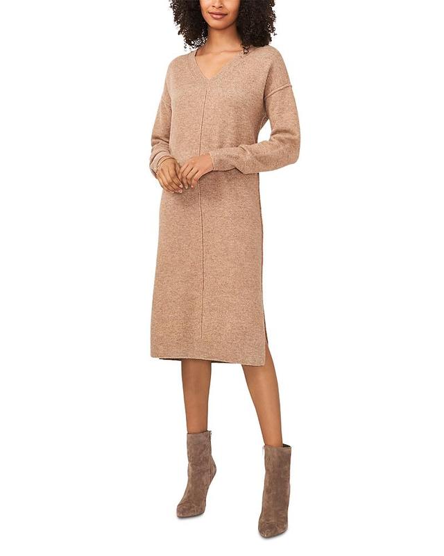 Vince Camuto Exposed Seam Long Sleeve Sweater Dress Product Image